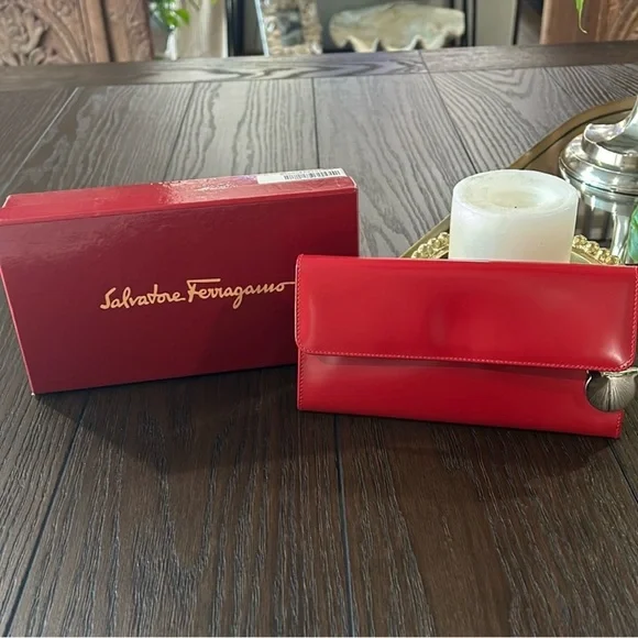 Salvatore Ferragamo Red Leather Wallet
